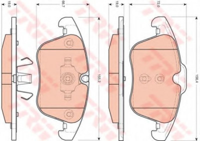 Set placute frana,frana disc JAGUAR XF SPORTBRAKE (CC9) (2012 - 2014) TRW GDB1705 foto