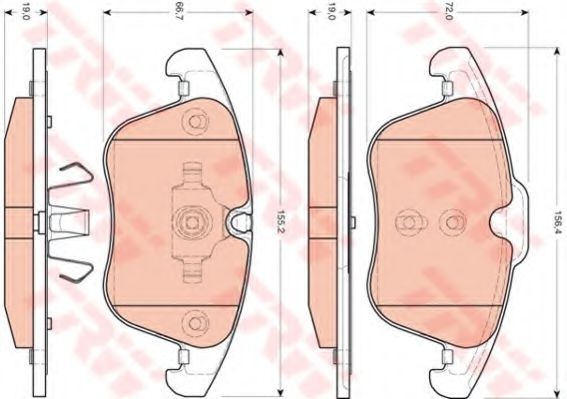 Set placute frana,frana disc JAGUAR XF (CC9) (2008 - 2015) TRW GDB1705