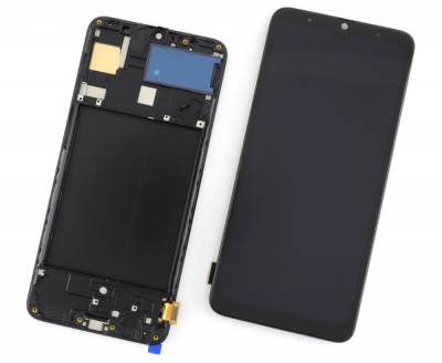 Display Samsung Galaxy A70 A705 Display Mic OLED cu Rama Black Negru foto