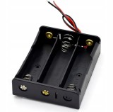 Suport baterii 3x18650, plastic ABS, cu cablu, 11.1V, 3S, DIY, Arduino, electronica
