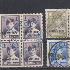 ROMANIA 1930 LP 83 MIHAI I SUPRATIPAR 8 IUNIE 1930 LOT STAMPILAT