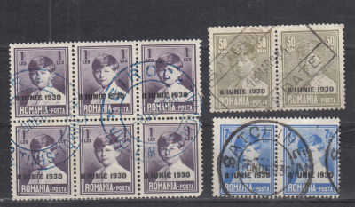 ROMANIA 1930 LP 83 MIHAI I SUPRATIPAR 8 IUNIE 1930 LOT STAMPILAT foto