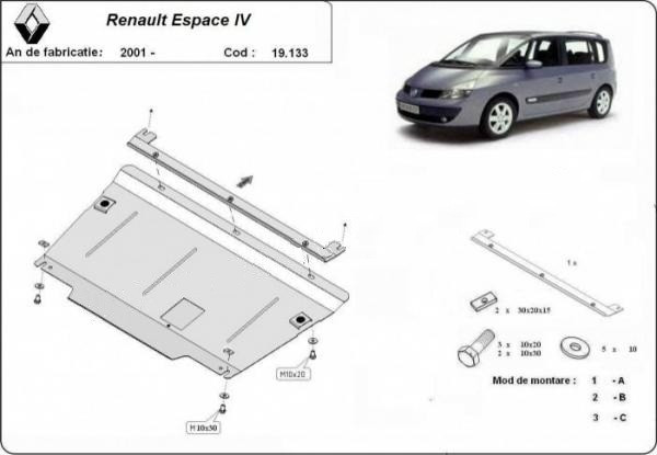 Scut motor metalic Renault Espace IV 2002-2014