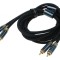 Cablu RCA mufă x2 10m Placare aurit negru
