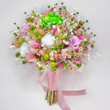Buchet mare personalizabil cu trandafiri naturali criogenati si flori naturale uscate si criogenate, Eventissimi&reg;