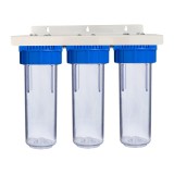 Set carcasa filtru transparent 3buc 10 cu suport metal Aquapur Valhoh Valrom AQUA00110131032