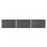 VidaXL Set de panouri de gard, negru, 526 x 105 cm, WPC
