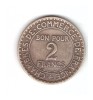 Moneda Franta 2 francs/franci 1922, stare buna, curata, Europa, Bronz-Aluminiu
