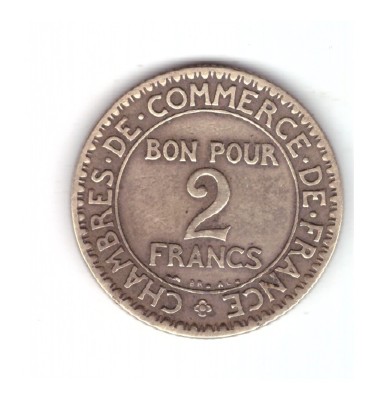 Moneda Franta 2 francs/franci 1922, stare buna, curata foto