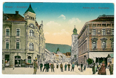 1081 - BRASOV, Market - old postcard - used - 1908 foto