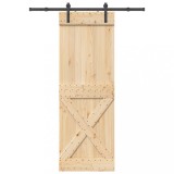 Ușă glisantă cu set de feronerie 80x210 cm, lemn masiv de pin