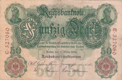 GERMANIA 50 marci 1906 VF!!! foto