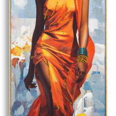 Tablou decorativ Daphne -B, Mauro Ferretti, 52x152 cm, canvas pictat/lemn de brad, multicolor