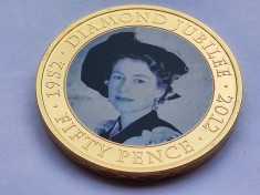 500. Moneda Tristan da Cunha 50 pence 2012 (Diamond Jubilee, Queen Elizabeth II)