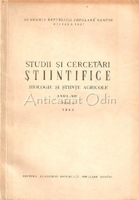 Studii Si Cercetari Stiintifice Anul XIV, Fasc. 2 - Prof. C. Sandu-Ville foto