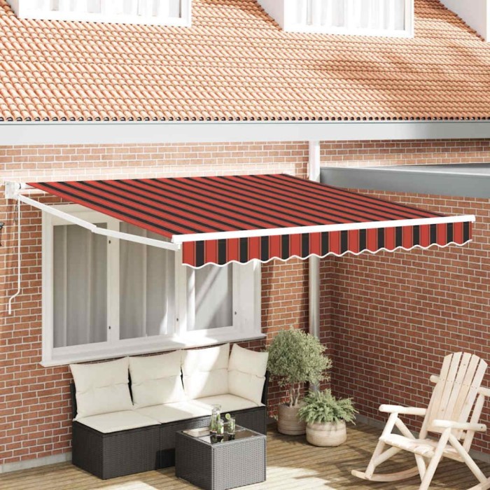 vidaXL Copertină portocaliu și maro 3,5 x 2,5 m Poliester și metal 3330234