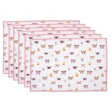 Cumpara ieftin Set 6 suporturi farfurii bumbac Fluturasi 48x33 cm