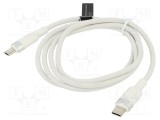 Cablu USB 2.0 USB C 1m alb nichelat VENTION