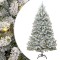 vidaXL Brad de Crăciun artificial Verde și alb 240 cm PVC și Metal 3395773