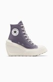 Converse tenisi Chuck 70 De Luxe Wedge Platform femei, culoarea mov, A08282C