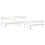 Set mobilier relaxare de gradina, 4 piese, alb, lemn masiv pin