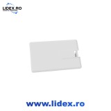 Unitate flash USB Card de credit, USB 2.0, 8 GB, fara logo, alb