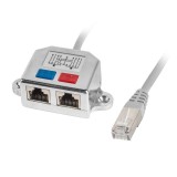 Adaptor Lan Splitter Rj45 tata la 2 x Rj45 mama, Gri, Lanberg