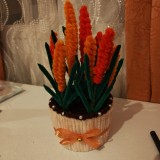 Aranjament floral unicat &icirc;n coșuleț &icirc;mpletit manual - Cadou deosebit