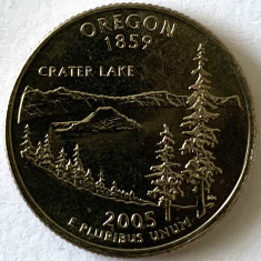 AMERICA QUARTER 1/4 DOLLAR 2005 LITERA P. (LACUL CRATERULUI - OREGON),BU