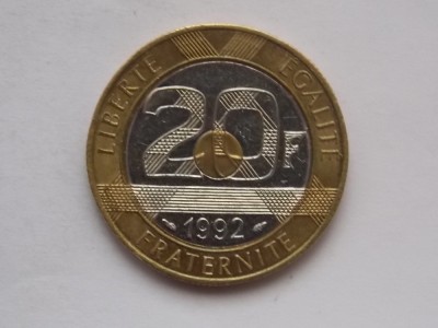 20 francs 1992 Franta-comemorativa-AUNC foto