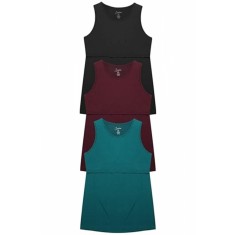 Set 3 Topuri pentru Lauze, Mamici si Gravide, fara Maneci, pentru Alaptare si Sarcina, Confortabile si Elastice, Negru, Verde si Visiniu, XXL Negru 2X
