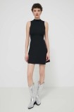 Desigual rochie TURNER culoarea negru, mini, evazată, 24SWVF08