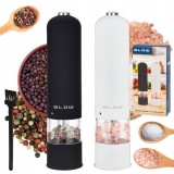 Set 2 Mlynki electrice pentru sare si piper, BLOW, inox, iluminare LED, 225x55mm