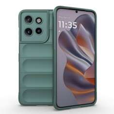 Husa antisoc pentru motorola edge 50 neo / motorola thinkphone 25, margini striate, magic shield, green foto