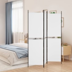 vidaXL Paravan de cameră cu 3 panouri, alb, 150x180 cm, textil 350210