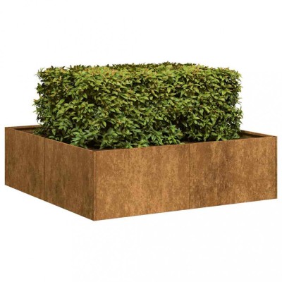 vidaXL Jardinieră Rusty 100x100x30 cm Oțel pentru intemperii 860814 foto