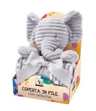 Cumpara ieftin Set figurina Elefant cu paturica textil multicolor 75 x 90 cm