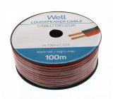 Cablu difuzor rosu/negru 2X1.00mmp, 100m, Well