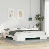 VidaXL Cadru de pat de podea Alb 200 x 200 cm Lemn masiv de pin 873017