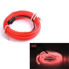 Fir Neon Auto &amp;quot;EL Wire&amp;quot; culoare Rosie, lungime 1M, alimentare 12V, droser inclus foto