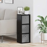 vidaXL Bufet cu sertar Stejar Negru 25,5 x 22 x 69,5 cm 8000549