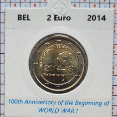 Belgia 2 euro 2014 UNC - WW I - km 345 - cartonas personalizat D56801