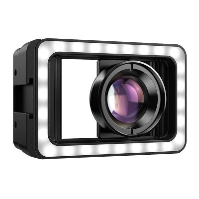 Mobile lens APEXEL APL-HB100FL23 100mm macro with LED (black) foto