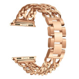 Cumpara ieftin Bratara Apple Watch Denim Chain Gold Rose 45 44 42mm