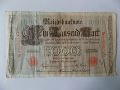 Bancnote Germania 1000 marci 1910 foto