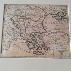 Harta rara 1748, Franta -Robert, Balcanii, Valahia,Moldova si Transilvania