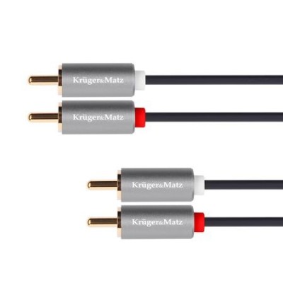 Cablu 2x RCA - 2x RCA 10m BASIC Kruger&amp;amp;Matz KM1210 foto