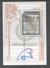 Nicaragua 1989 Philexfrance perf. sheet Mi.B187 used TA.099