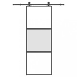 vidaXL Ușă glisantă cu set de feronerie sticlă temperată și aluminiu