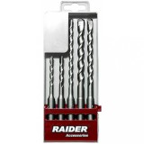 Set 5 burghie SDS-Plus 5-10 mm pentru beton si zidarie Raider, Raider Power Tools